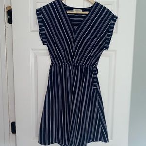 Navy blue striped dress